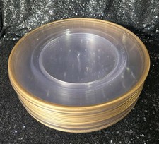 30pc 13" Round Clear Gold Rim CHARGER PLATES Party Event Tableware Wedding Decor