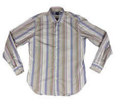 CULTURATA Shirt Tailored Fit Mens L 16.5/42 Multi Stripe Italy Made Button Up