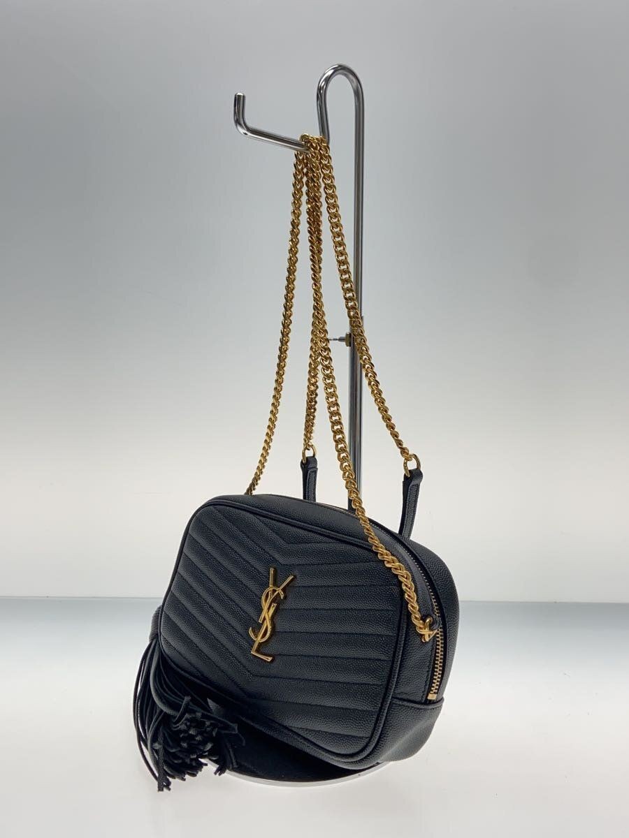 Borsa a tracolla SAINT LAURENT catena kiltig mini nappa nera tinta unita usata