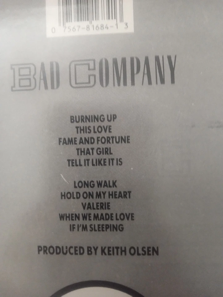 BAD COMPANY "Fame And Fortune" original VINYL LP from 1986 (ATLANTIC 81684-1). Foto 4 de 4