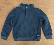 Abercrombie Kids 1/4 Snap Sherpa Fleece Mock Neck Pullover-Teal-Unisex Size 9-10