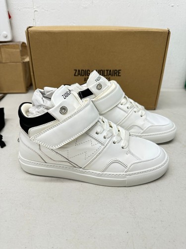 Zadig & Voltaire NIB ZV1747 Flash Chunky Mid-Top Sneakers in White Sz EU36 -READ - Picture 2 of 12