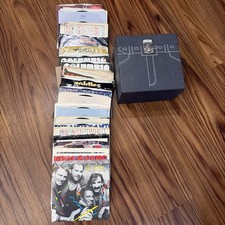VTG Denim Blue Jean Style 45rpm Vinyl Records Box Case 50  45s Index Rock 70s