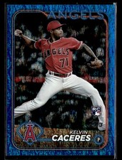 2024 Topps #680 Kelvin Caceres Blue Holofoil #/999 Rookie card. rookie card picture