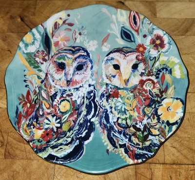 Anthropologie Starla M Halfmann Sunburst Duo Dessert Salad Plate. 8''