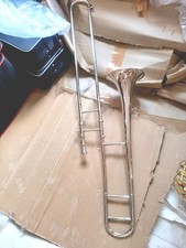 TROMBONE SLIDE MADE OF PURE BRASS METAL IN CHROME POLISH CASE BOX FREE SHIPP