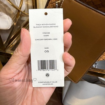 Tory Burch Thea Woven Suede Slouchy Shoulder Bag 176038 $725