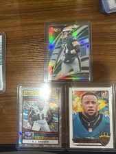 Philadelphia Eagles 3 Card Lot Saquon Barkley, Aj Brown, Cam Jurgens