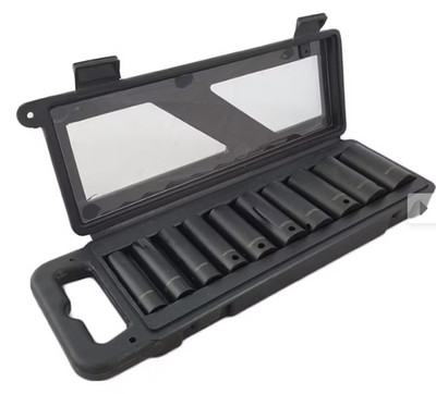 3/8'' Sechskant-Kraft-Stecknuss-Satz, lang, 10-tlg 10-24mm