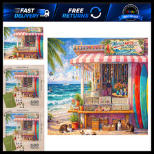 Springbok Seaside Surf Shop 500 Piece Jigsaw Puzzle for Adults Tropical Beach
