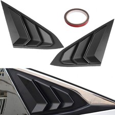 Rear Side Window Louvers Air Vent Scoop Shades Cover Blinds Racing Style Compati