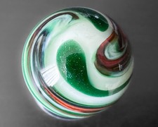 Robert LaGrand RL 03 1.07" Aventurine Swirl Handblown Art Glass Marble