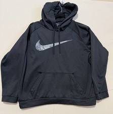 Nike Pullover Big Swoosh Graphic Hoodie Sweatshirt Mens Large L Fleece Sweater