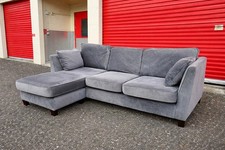 Grey Velvet Corner Sofa John Lewis - London Delivery Available