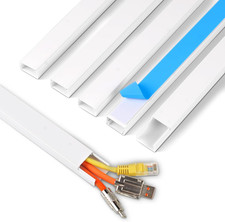 85.2in White TV Cord Hider Self-Adhesive Wall Cable Cover Wire Management