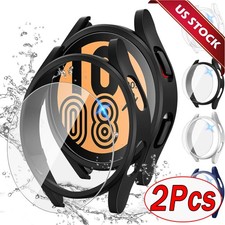 Samsung Galaxy Watch 4 5 6 7 FE 40/44 Tempered Glass Protector Screen Case Cover