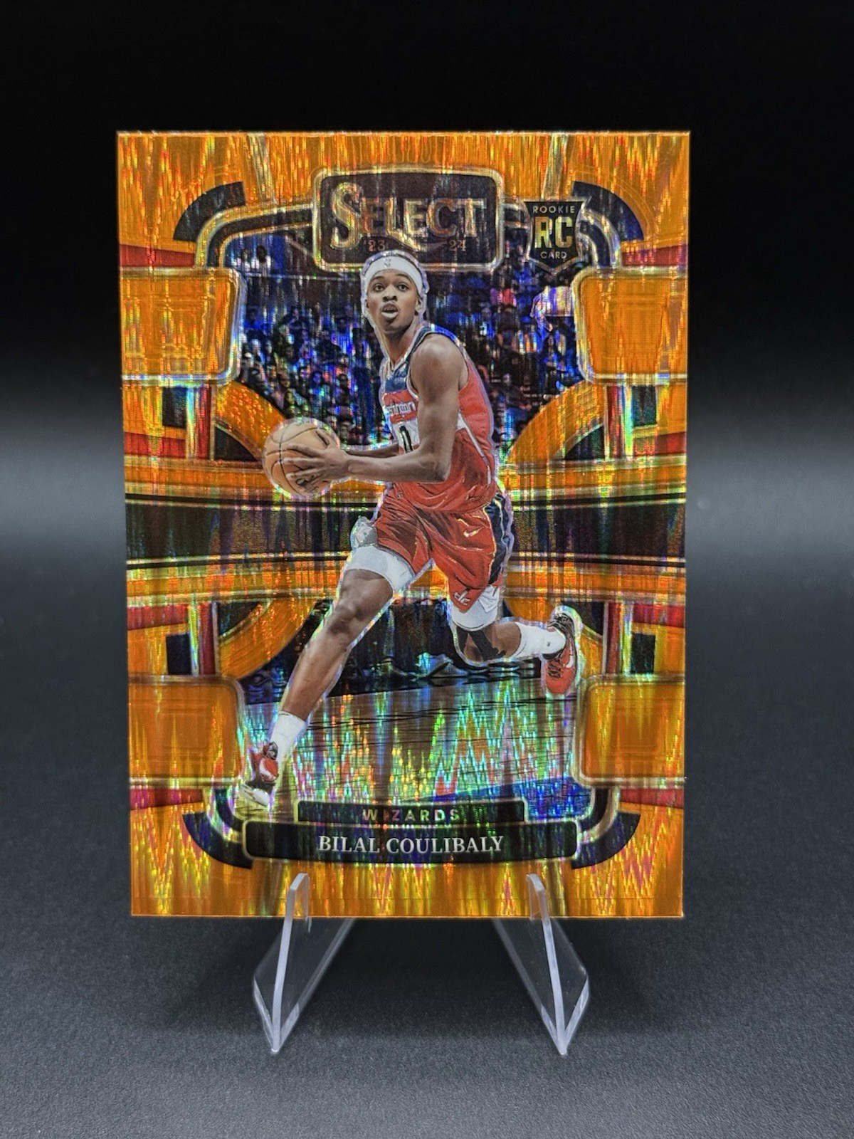 2023-24 Panini Select- Concourse Bilal Coulibaly #97 Orange Flash Prizm (RC) ST3