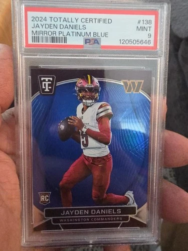 Psa 9 2024 Totally Certified Jayden Daniels #138 RC Plat Blue 124/149 Commanders