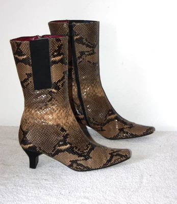 CATWALK Mi bottes Cuir imprimé reptile Doublure cuir 37.5 BE - Photo 1/4