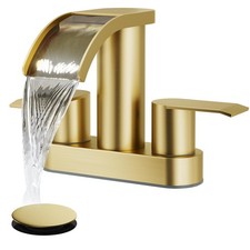 Gotonovo 4 Inch Centerset Waterfall Bathroom Sink Faucet Deck Mount 2 Handle