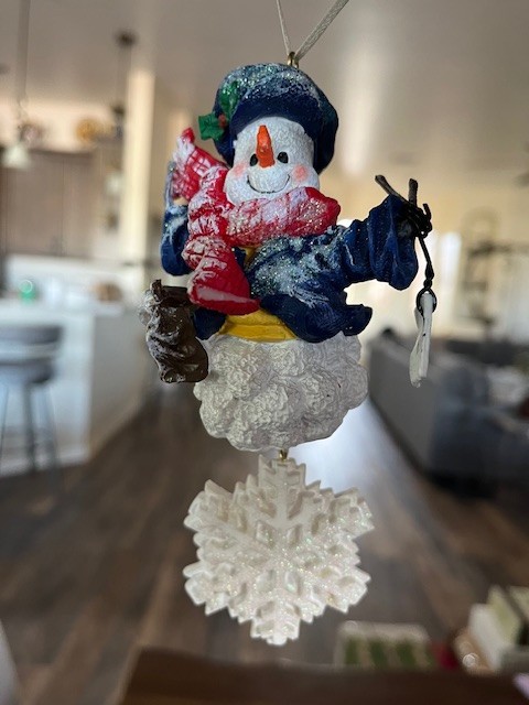 Snowman ornaments with hanging snowflakes (2)