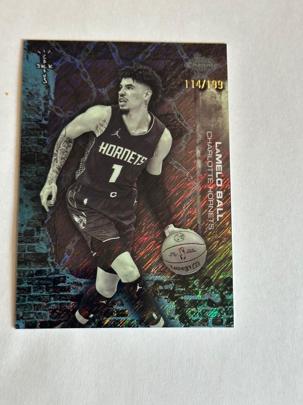 2025-26 Topps Chrome x Cactus Jack LaMelo Ball Aqua Shimmer Refractor #/199