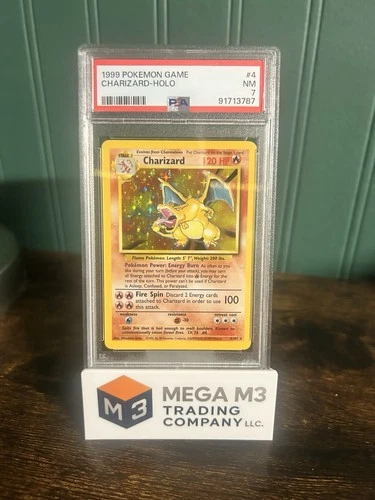 1999 POKEMON BASE SET UNLIMITED #4 CHARIZARD-HOLO PSA 7