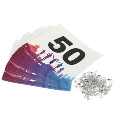 Running Bib Numbers 7x6 Inch 1-50 Waterproof Race Competitor Number