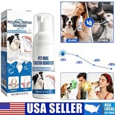 2X Pet Dental Tartar Remover Spray, Dog Cat Foam Teeth Clean Breath Freshener