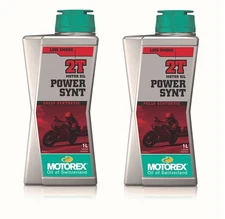 2 Bottles Motorex Power Synthetic 2-Stroke Oil 1L 2T Pre-Mix Racing Motorcycle