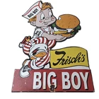 Vintage Big Boy Sign - Frischs Fast Food Porcelain Gas Pump Sign