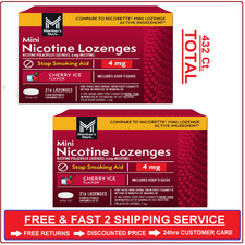 2 PACKS-Member  s Mark Nicotine Mini Lozenge 4mg. Cherry Flavor, 216 ct. 432 ct 