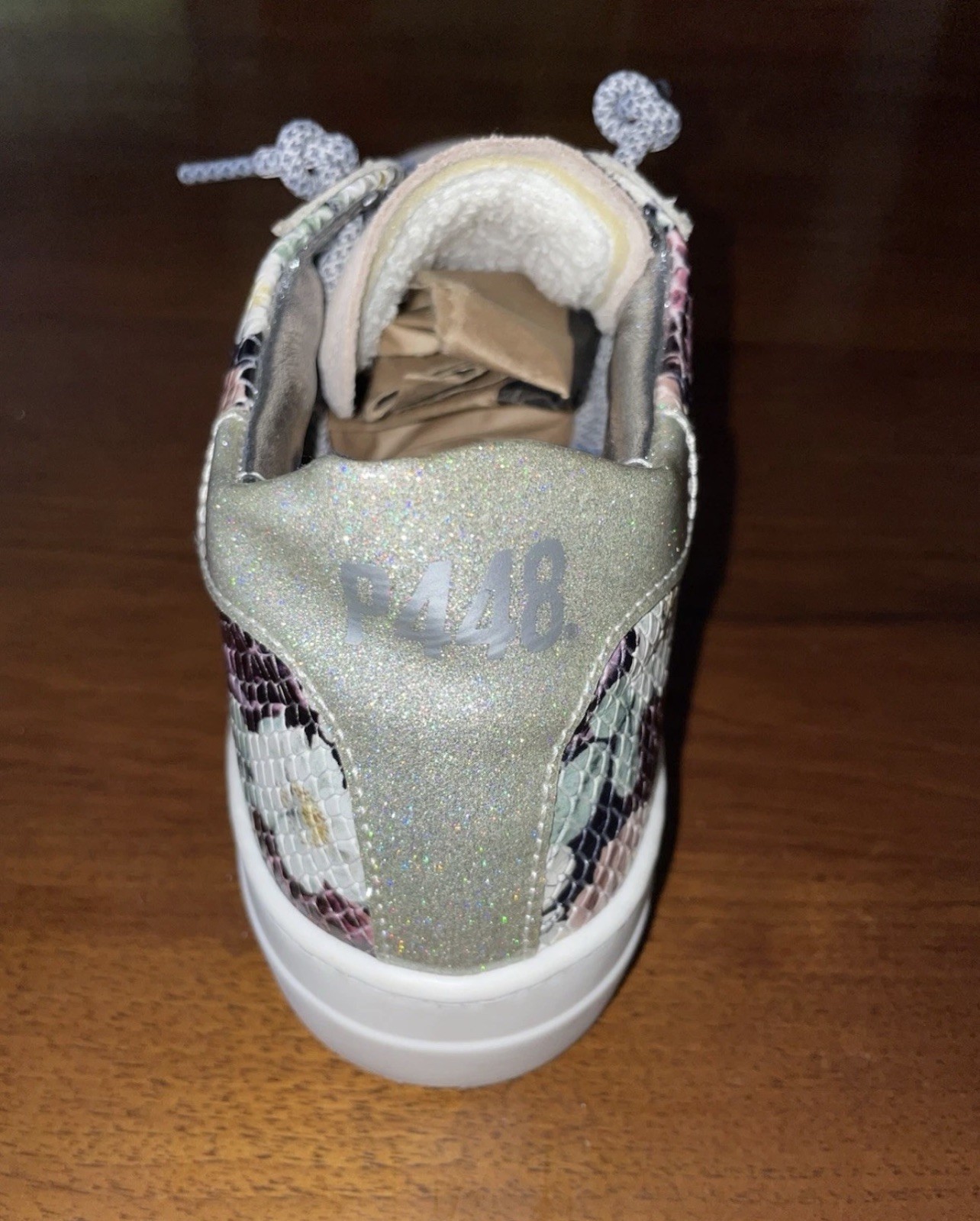 P448 Floral Python-Embossed Platform sneakers (Wo… - image 3