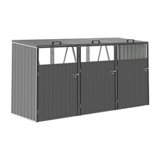 Sorting Triple Wheelie Bin Storage Metal Store Garden Rubbish Dustbin 3 Sheds UK