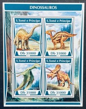 ST THOMAS AND PRINCE ISLANDS DINOSAURS STAMPS 2017 MNH TRICERATOPS APATOSAURUS