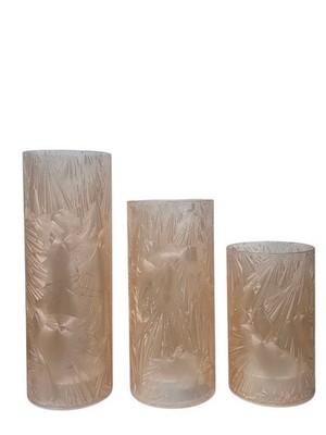 Home Reflections 3er Set Pre-Lit Zylinder Pfirsich/Gold Farbe - Neu