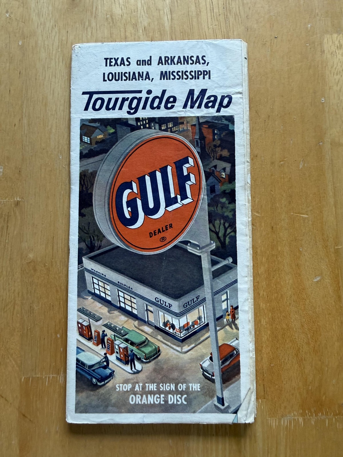 Vintage Gulf Texas Arkansas Louisiana Mississippi Tourgide Road Map USA