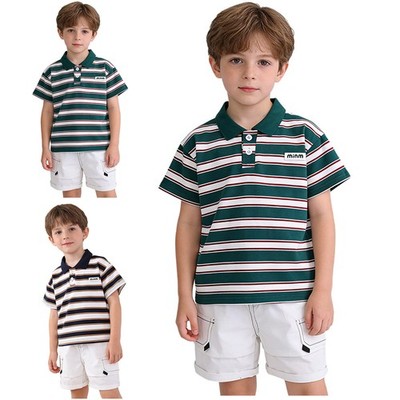 Boys Outfit Turn-Down T-Shirt Collar 2Pcs Party Sets Casual Daily Life Shorts