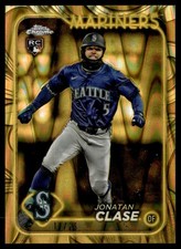 2024 Topps Gold Gilded Gold Refractor Jonatan Clase 11/25 Seattle Mariners #11