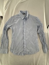 Dolce & Gabbana Men's Button Blue White Striped L/S Shirt Sz 34/48