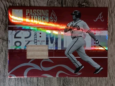 2005 Donruss Elite #PT-4 Andruw Jones Passing the Torch Red #/250 GU Bat Relic
