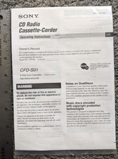 NEW SEALED VTG SONY CFD-S01 CD RADIO CASSETTE RECORDER MANUAL BOOKLET