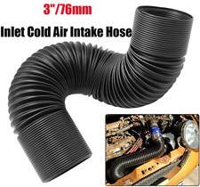 80mm Cold Air Intake Hose Ducting Feed Pipe Flexible Black For Car Air Filter 1m
