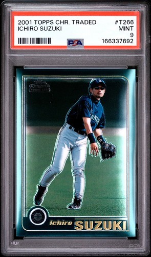 Ichiro Suzuki - 2001 Topps Chrome Traded #T266 - Rookie RC - PSA 9