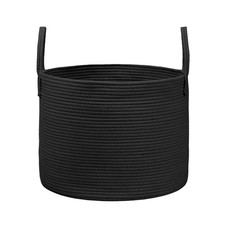 115L Extra Large Blanket Basket for Living Room - Woven Cotton Rope... Fast Ship