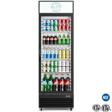 NSF 25" Single Door Glass Door Merchandiser Refrigerator Display Cooler LED