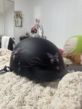 Pink Black Butterfly DOT Adult Full Face Moto...