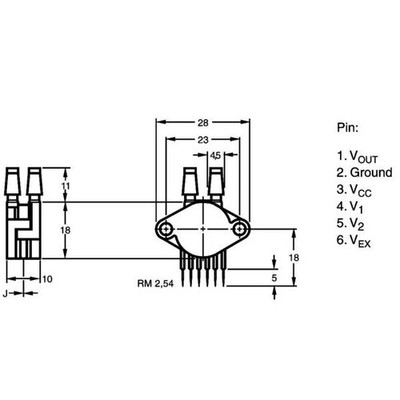 NXP Semiconductors MPX5100 DP Pressure Sensor 1pc 0 kPa up to 100 kPa