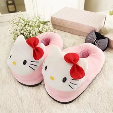 Sanrio Hello Kitty Plüsch Hausschuhe Warm Winter Slipper Damen Mädchen