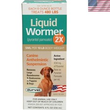 9.6oz Double Strength Liquid Dog Wormer - Safe for All Life Stages by Durvet